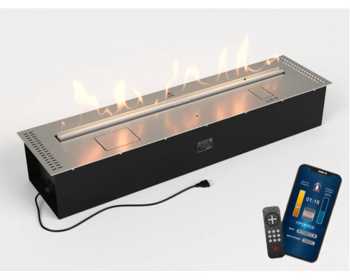 Автоматический биокамин Lux Fire Smart Flame 1100 RC INOX